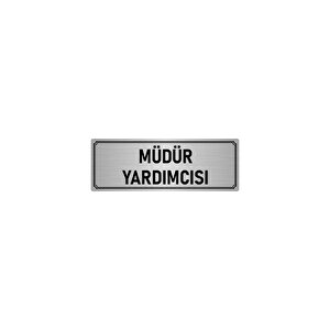 Metal Yönlendirme Levhası, Departman Kapı İsimliği Müdür Yardımcısı 7x20 Cm Gümüş Renk