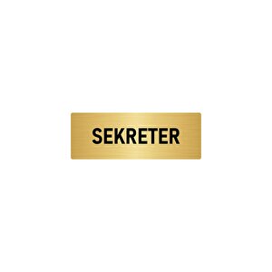 Metal Yönlendirme Levhası, Departman Kapı İsimliği Sekreter 10x20 Cm Altın Renk