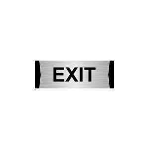 Exit 10x20cm Gümüş Renk Metal Yönlendirme Levhası