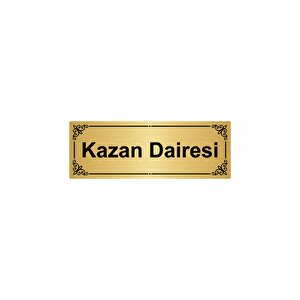Kazan Dairesi 7x20cm Altın Renk Metal Yönlendirme Levhası