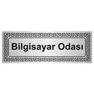 Bilgisayar Odası 7cmx20cm Metal Yönlendi̇rme Levhasigümüş Renk Metal