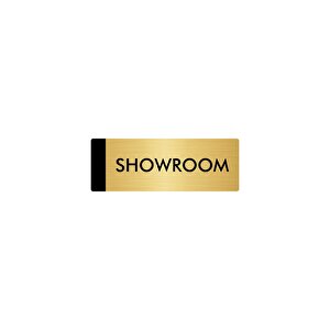 Metal Yönlendirme Levhası, Departman Kapı Isimliği Showroom 10x20 Cm Altın Renk
