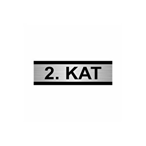2. Kat 5x20cm Gümüş Renk Metal Yönlendirme Levhası
