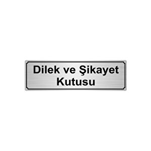 Di̇lek Ve Şi̇kayet Kutusu Yönlendi̇rme Levhasi 5cmx20cm Gümüş Renk Metal