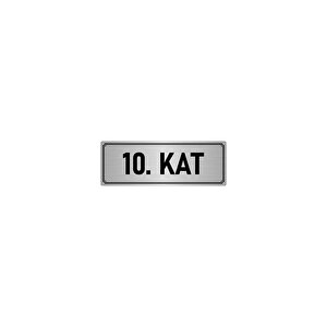 Metal Yönlendirme Levhası, Departman Kapı İsimliği 10. Kat 10x20 Cm Gümüş Renk