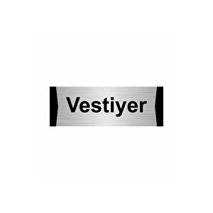 Vestiyer 5x20cm Gümüş Renk Metal Yönlendirme Levhası