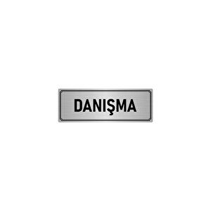 Metal Yönlendirme Levhası, Departman Kapı İsimliği Danışma 7x20 Cm Gümüş Renk