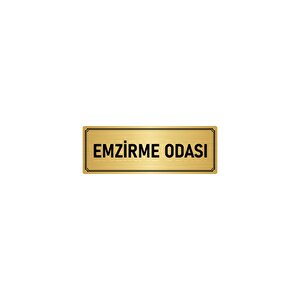 Metal Yönlendirme Levhası, Departman Kapı İsimliği Emzirme Odası 10x20 Cm Altın Renk