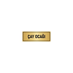 Metal Yönlendirme Levhası, Departman Kapı İsimliği Çay Ocağı 7x20 Cm Altın Renk