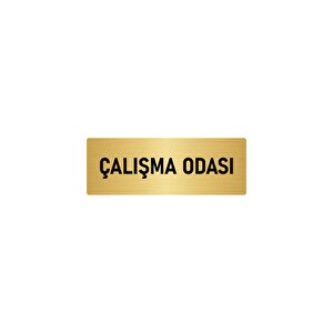 Metal Yönlendirme Levhası, Departman Kapı İsimliği Çalışma Odası 5x20 Cm Altın Renk