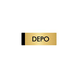 Metal Yönlendirme Levhası, Departman Kapı Isimliği Depo 5x20 Cm Altın Renk