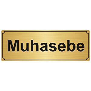 Muhasebe Yönlendi̇rme Levhasi 5cmx20cm Altin Renk Metal