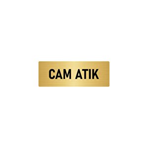 Metal Yönlendirme Levhası, Departman Kapı İsimliği Cam Atık 5x20 Cm Altın Renk