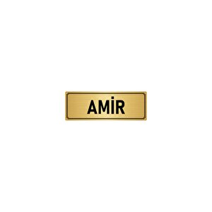 Metal Yönlendirme Levhası, Departman Kapı İsimliği Amir 10x20 Cm Altın Renk