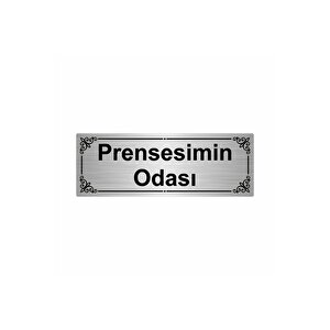 Prensesimin Odası 7x20cm Gümüş Renk Metal Yönlendirme Levhası