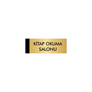 Metal Yönlendirme Levhası, Departman Kapı Isimliği Kitap Okuma Salonu 5x20 Cm Altın Renk
