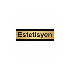 Estetisyen 5x20cm Altın Renk Metal Yönlendirme Levhası
