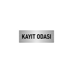 Metal Yönlendirme Levhası, Departman Kapı İsimliği Kayıt Odası 10x20 Cm Gümüş Renk