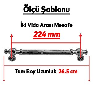 Kesir Mobilya Mutfak Dolabı Çekmece Dolap Kapak Kulpu Kulpları Kulbu Füme 224 Mm Metal Kulp