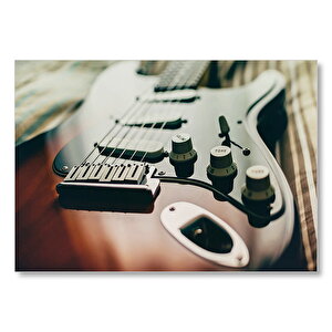 Elektrogitar Yakın Çekim Mdf Ahşap Tablo 35x50 cm
