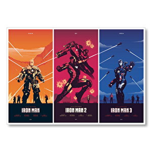Iron Man Üçlemesi Mdf Ahşap Tablo 50x70 cm
