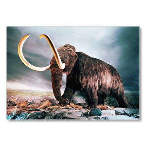 Dev Dişleriyle Mamut Mdf Ahşap Tablo 35x50 cm
