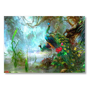 Ormandaki Tavuskuşu Çitti Görseli Mdf Ahşap Tablo 35x50 cm
