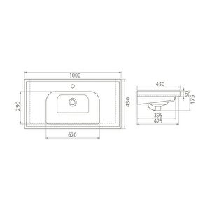 Frame 100 Cm Seramik Lavabo