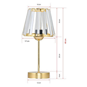 Evlight Konik Kristal Cam 2'li Modern Klasik Abajur
