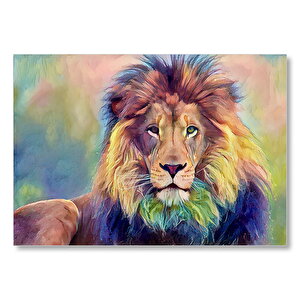 Yağlı Boya Görselli Aslan Mdf Ahşap Tablo 50x70 cm