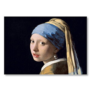 İnci Küpeli Kız Yağlı Boya Resim Mdf Ahşap Tablo 50x70 cm