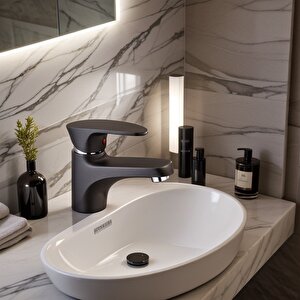 Antrasit Gri Mix Lavabo Bataryası Mini model 12 cm 7016 Antrasit