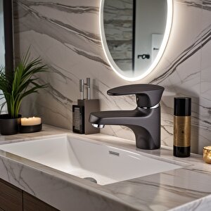 Polyfit Antrasit Gri Mix Lavabo Bataryası Mini model 12 cm