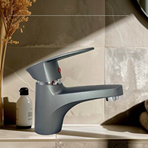 Polyfit Antrasit Gri Mix Lavabo Bataryası Mini model 12 cm