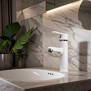 Polyfit Beyaz Mix Lavabo Bataryası F1 model 19 cm