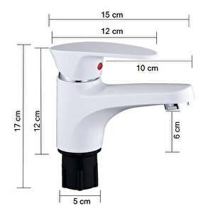 Polyfit Beyaz Lavabo Bataryası Mini 12 cm
