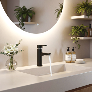 Siyah Mix Lavabo Bataryası F1 model 19 cm Siyah