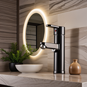 Siyah Mix Lavabo Bataryası F1 model 19 cm Siyah