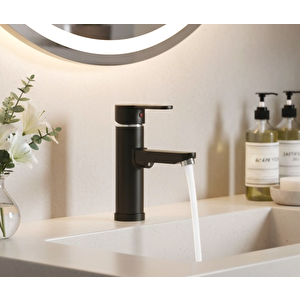 Siyah Mix Lavabo Bataryası F1 model 19 cm Siyah