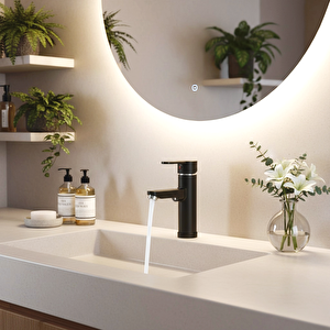 Siyah Mix Lavabo Bataryası F1 model 19 cm Siyah