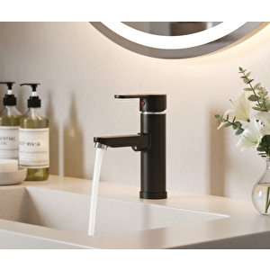 Polyfit Siyah Mix Lavabo Bataryası F1 model 19 cm