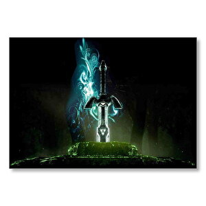 Zelda Efsanesi Gökyüzüne Doğru Kılıç Görseli Mdf Ahşap Tablo 35x50 cm