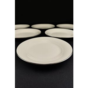 Digithome Silver 6'lı Porselen Pasta Tabağı Seti 19 Cm Gümüş – Tl4036389 C320.003