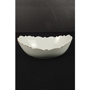 Wave Porselen Oval Salata Kasesi Yaldızlı – Lmg 326
