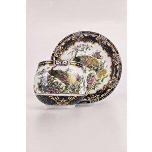 Digithome Kosova Porselen Tombul 6’lı Kahve Fincan Takımı Gold Yaldızlı Siyah - Gsa-51