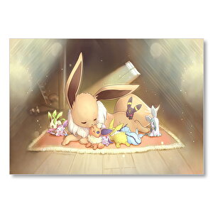 Pokemon Ailesi Rockruff Görseli Mdf Ahşap Tablo 35x50 cm