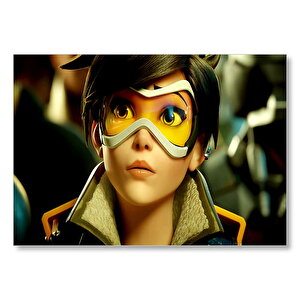 Overwatch Agent Tracer Oyunları Görseli Mdf Ahşap Tablo 25x35 cm