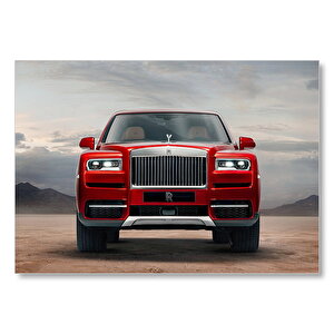 Rollsroyce Cullinan Kırmızı Cephe Görseli Mdf Ahşap Tablo 25x35 cm