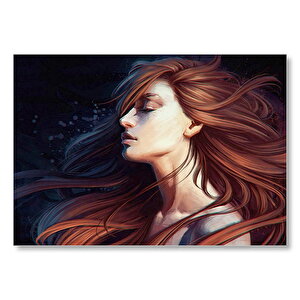 Kahverengi Saçlı Kız Mdf Ahşap Tablo 50x70 cm