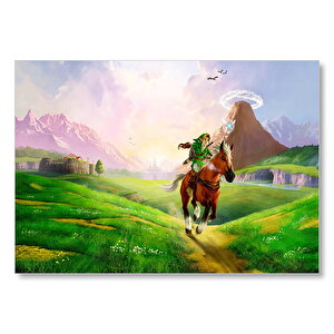 Zelda Ocarina Efsanesi Ve Koşan At Görseli Mdf Ahşap Tablo 50x70 cm